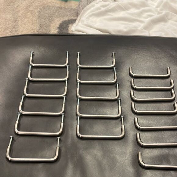 Cabinet drawer pulls  18 included in sale excellent shape, brushed nickel. - Picture 3 of 3